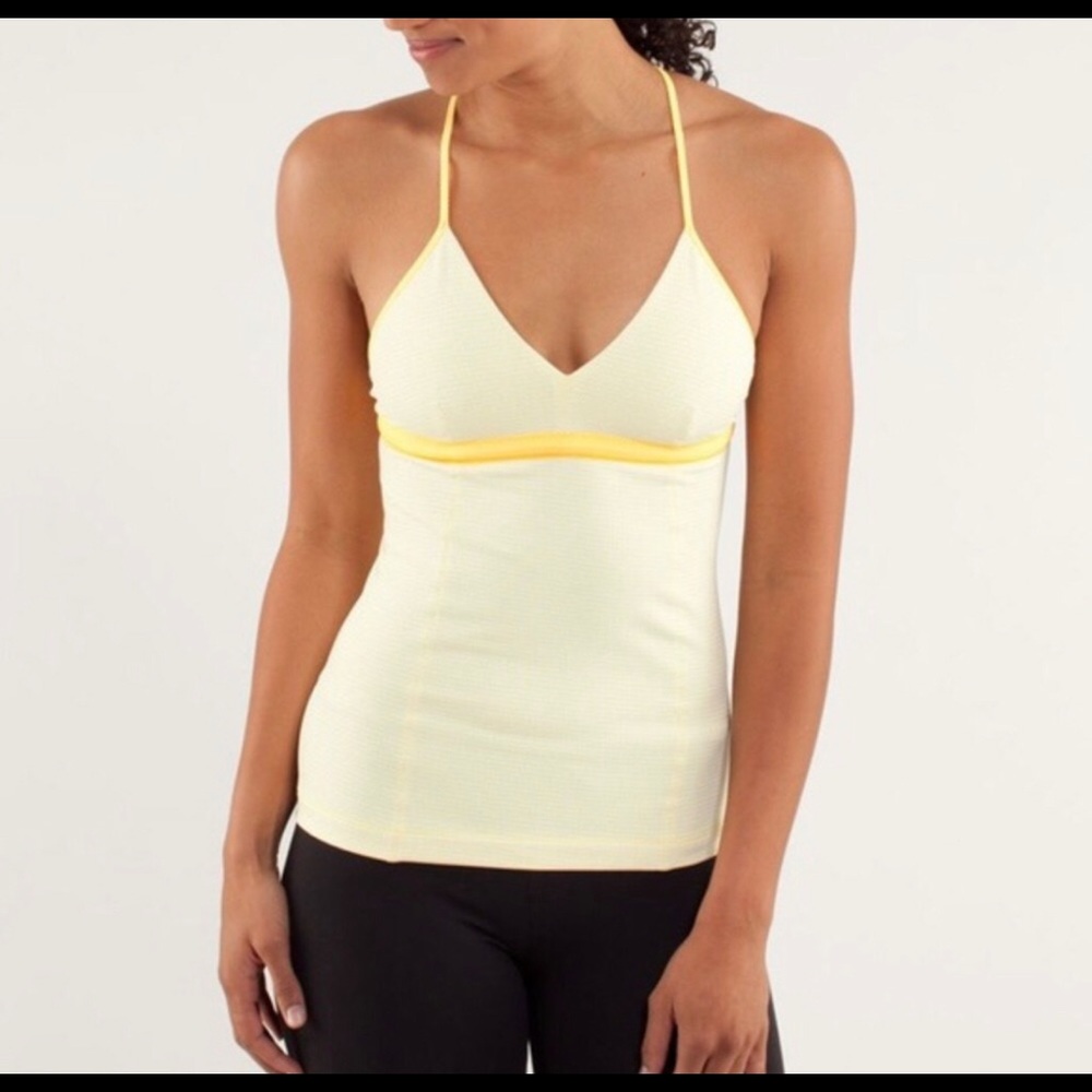 {Lululemon} Love-ly Yellow Gingham Tank 10